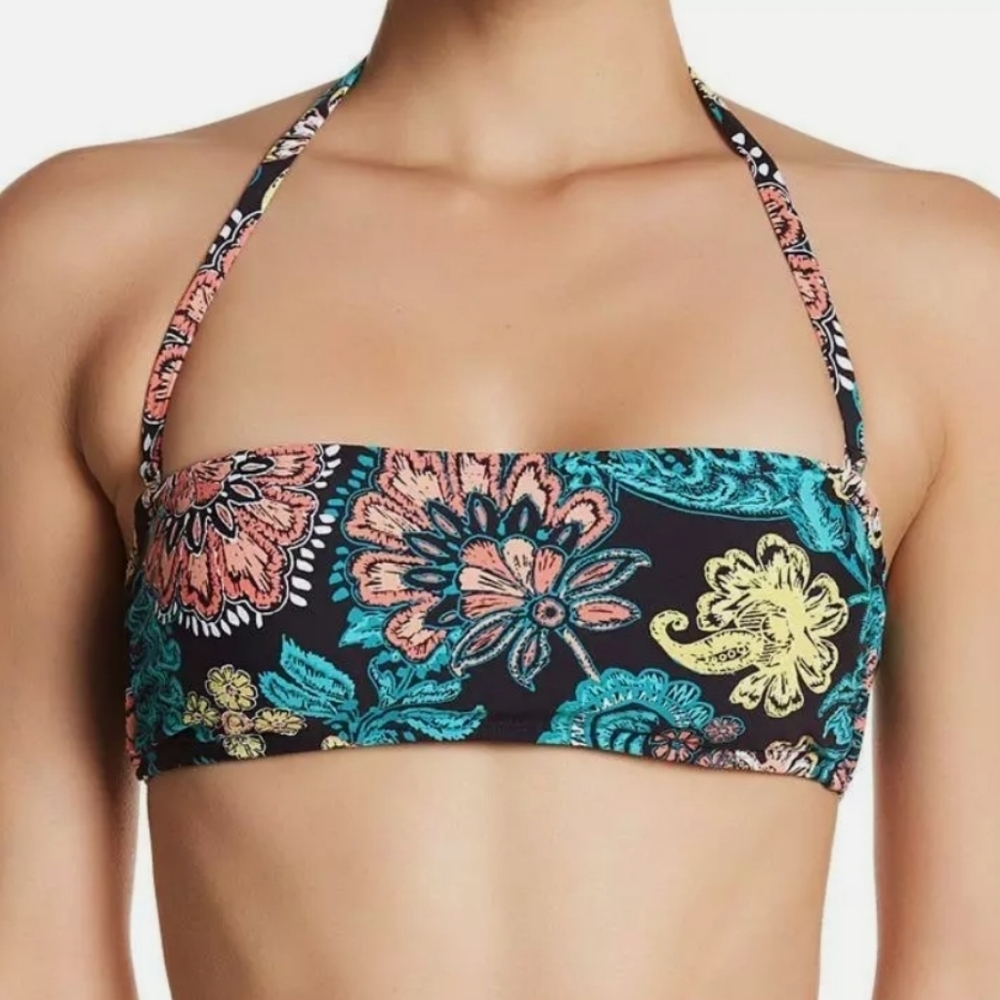 Splendid Print Bandeau Bikini Top Farmhouse Floral Size XS